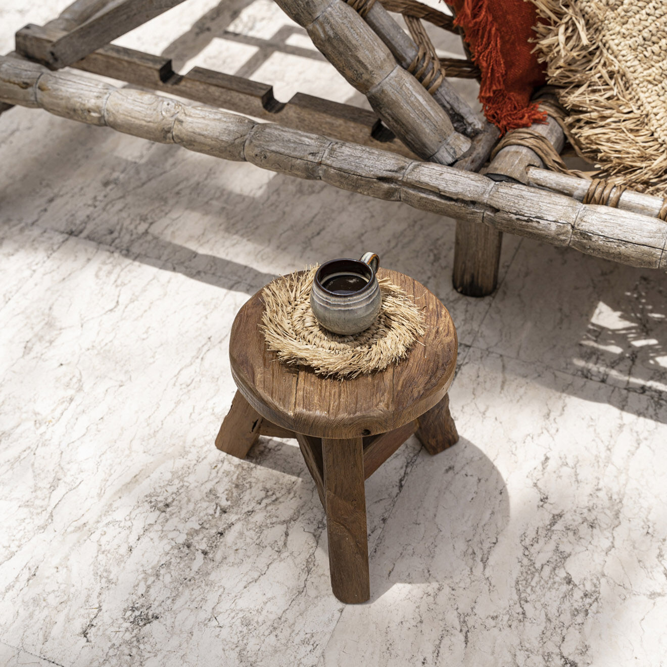 Bazar Bizar Tabouret Yatai naturelle - D.30 cm