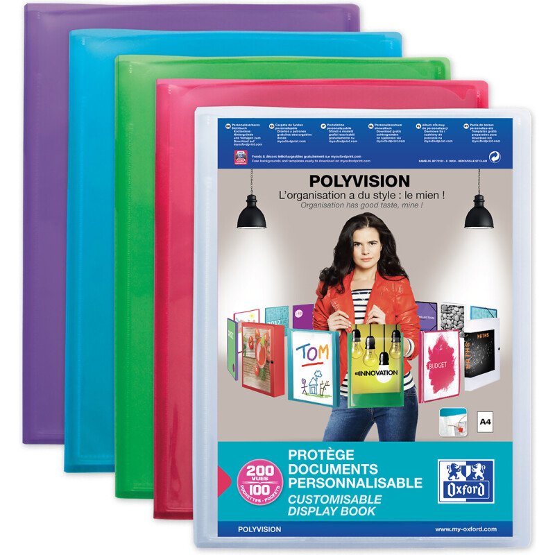 Protège-documents personnalisable Transparence Perso 100 pochettes - 200 vues