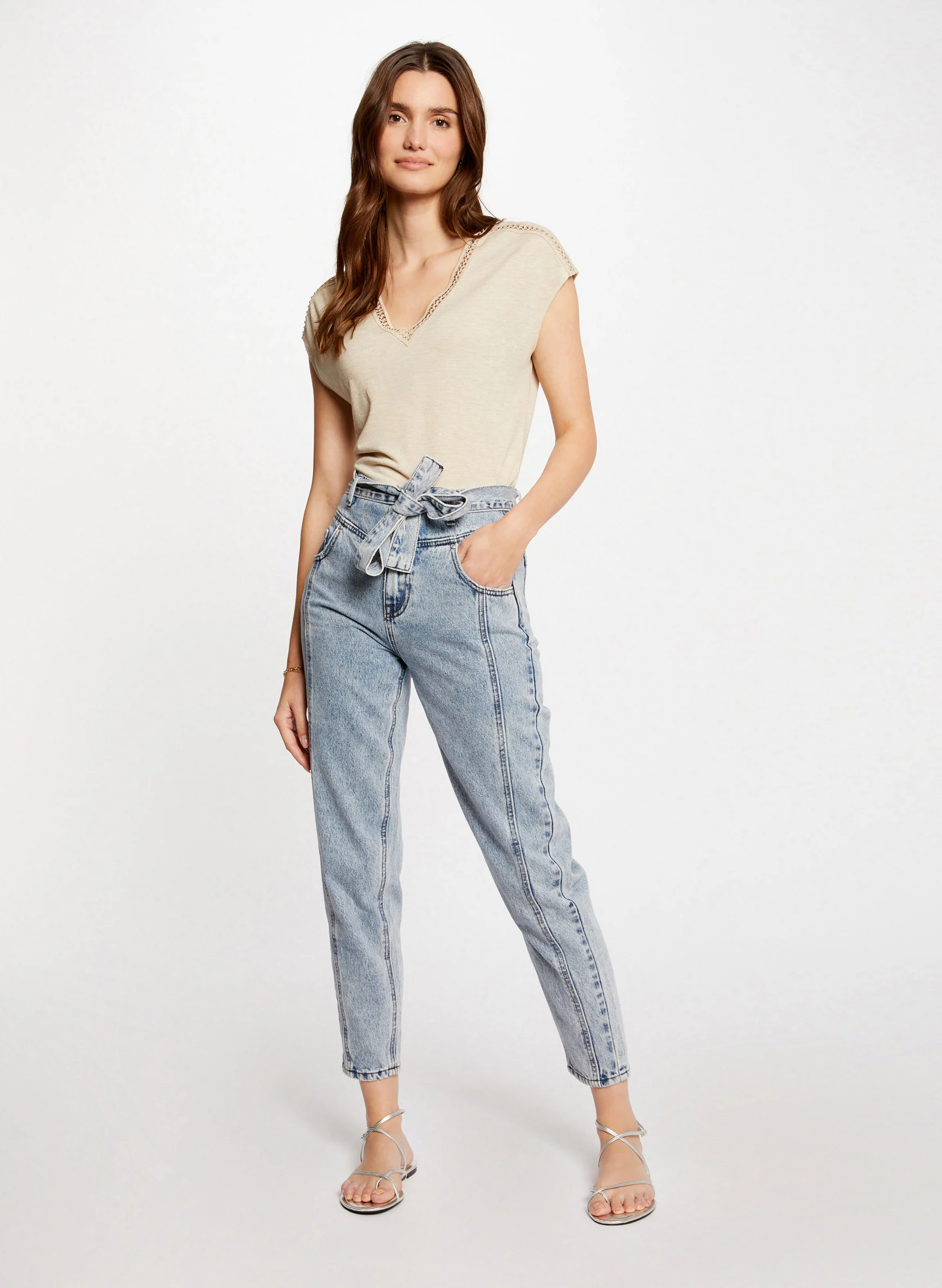 DEKISS - T-shirt droit manches courtes | Beige