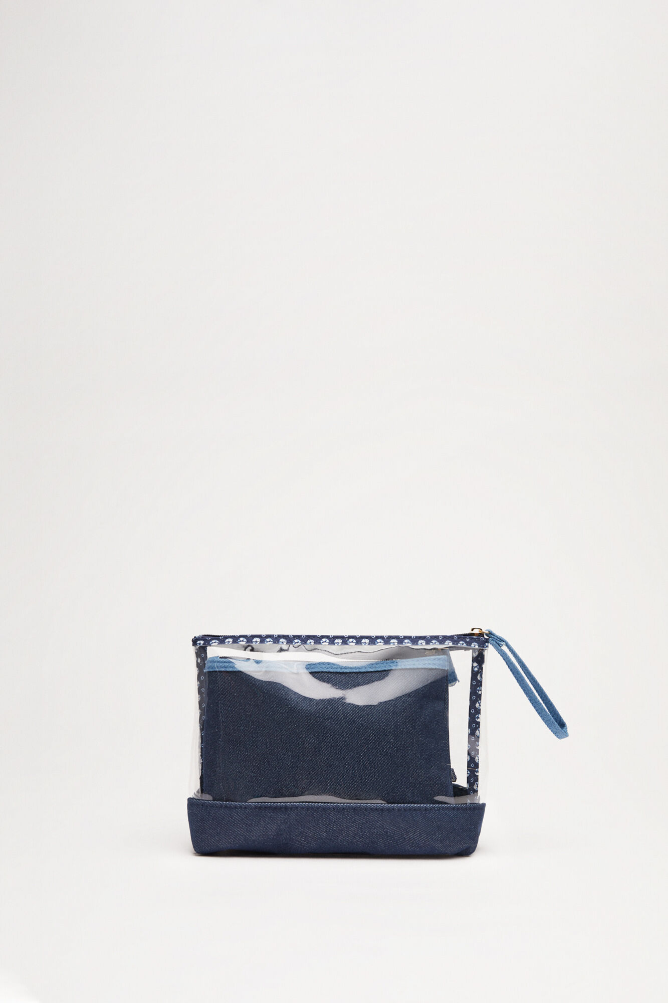 Nécessaire Snoopy em jeans (3 unidades) - azul