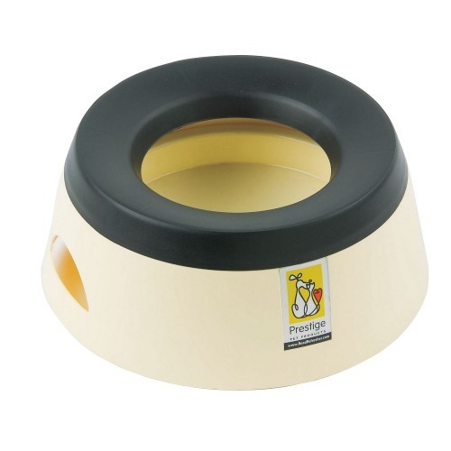 Tigela anti-respingos para água, ideal para cães ou gatos, cor creme.