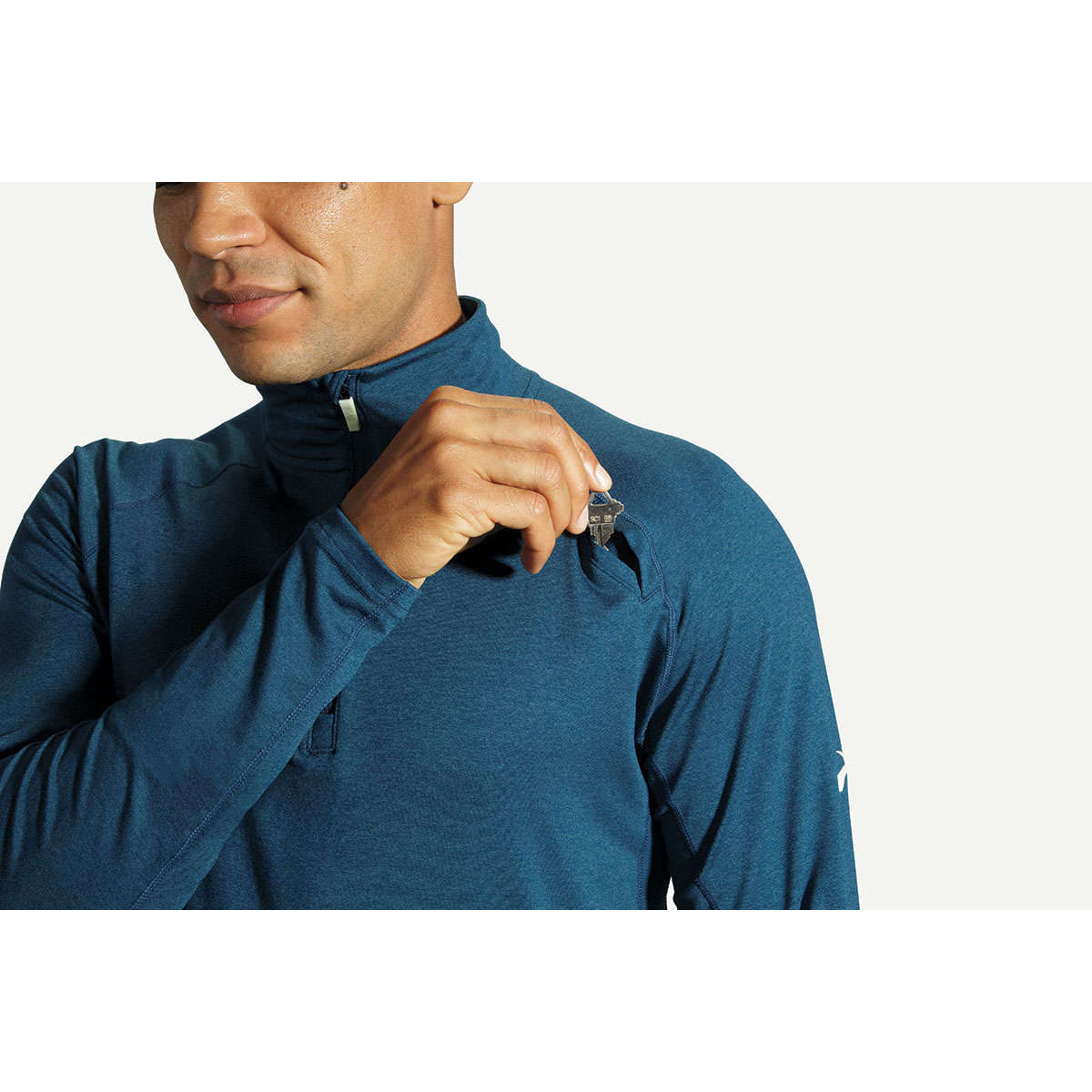 Brooks Dash 1/2 Zip Hardloopshirt Lange Mouwen Blauw Heren