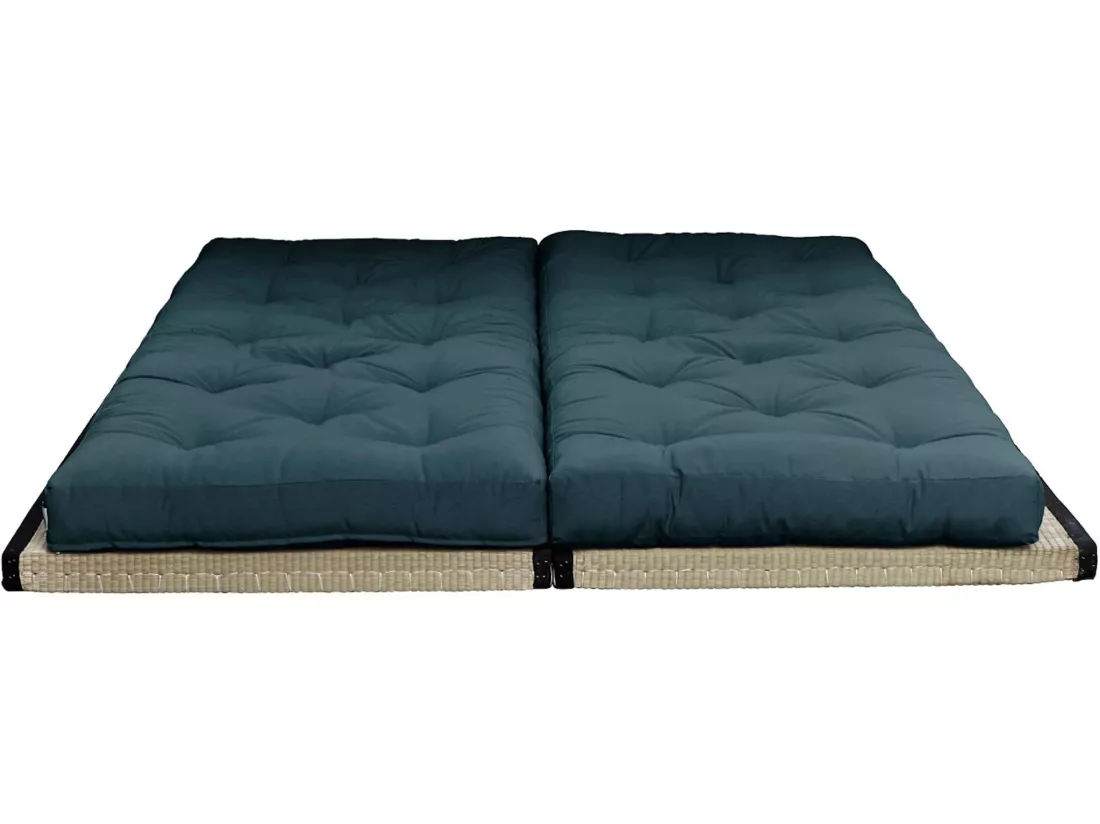 Futon canapé lit 3 places 2x70x200 CHICO bleu marine