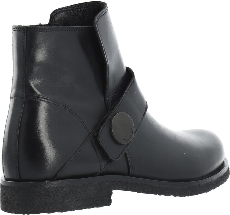 Cashott CASFREJA Low Biker Boot Pull Up Leather Black