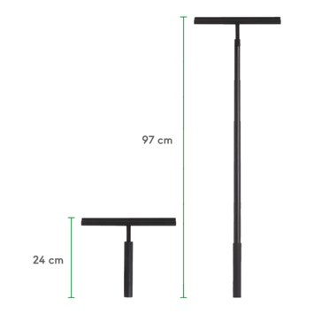 Sealskin Senso telescopische raam- en vloerwisser 24-97cm inclusief flexibele glashaak zwart