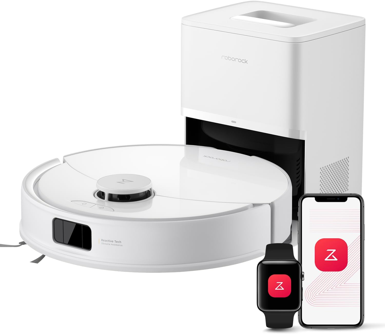 roborock Q10 X5+ Saugroboter mit Wischfunktion, Auto-Entleerungsstation für 7 Wochen,10000 Pa Saugkraft, Dual Anti-Tangle System, intelligente Hindernisvermeidung, PreciSense-LiDAR Navigation, Weiß