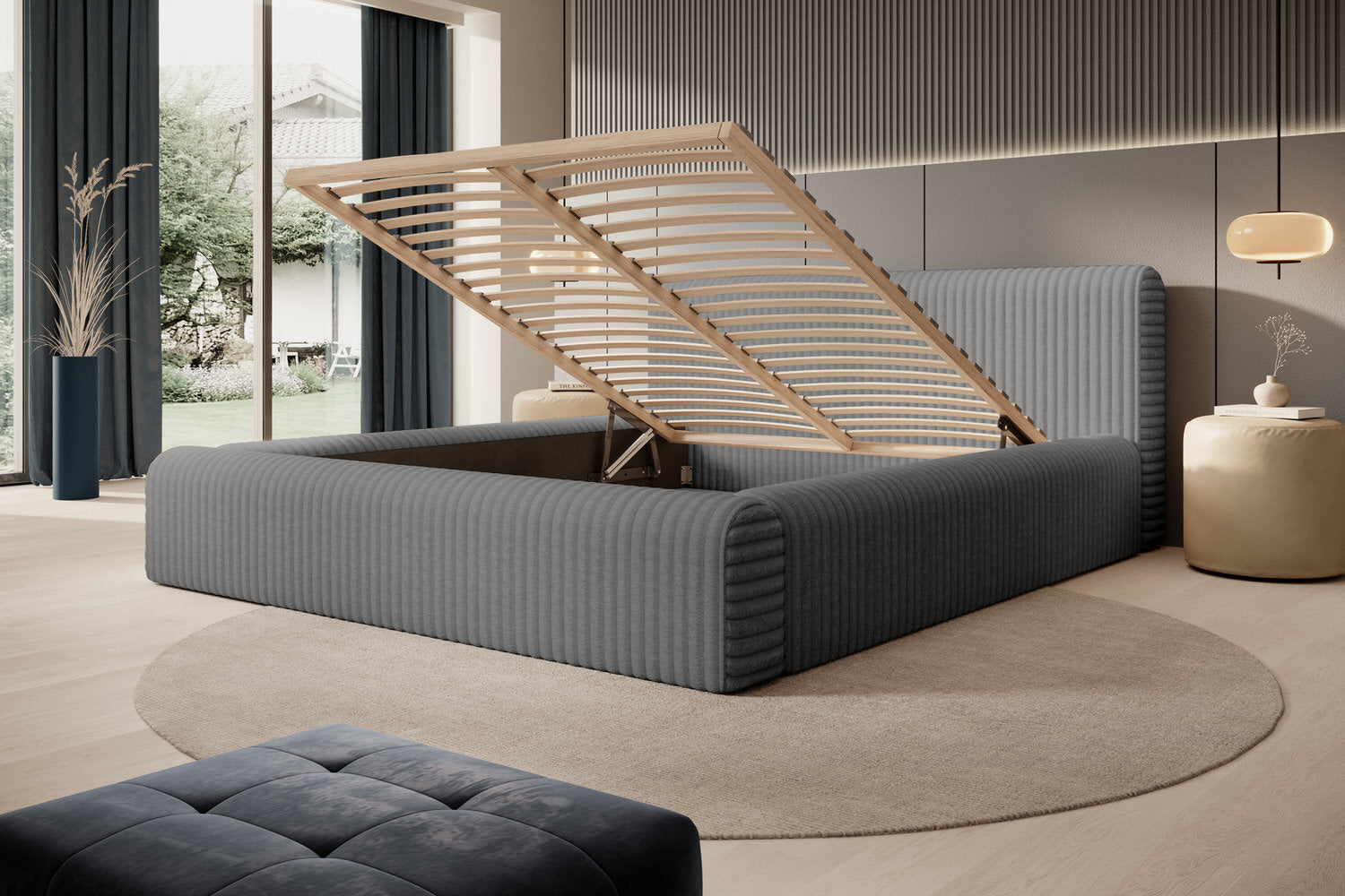 Trae Mobler Hana 140 x 200 cm Gestoffeerd Bed Grijs