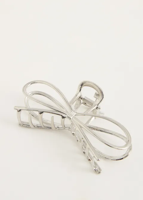 Haarclip strik zilver (ZLVR)