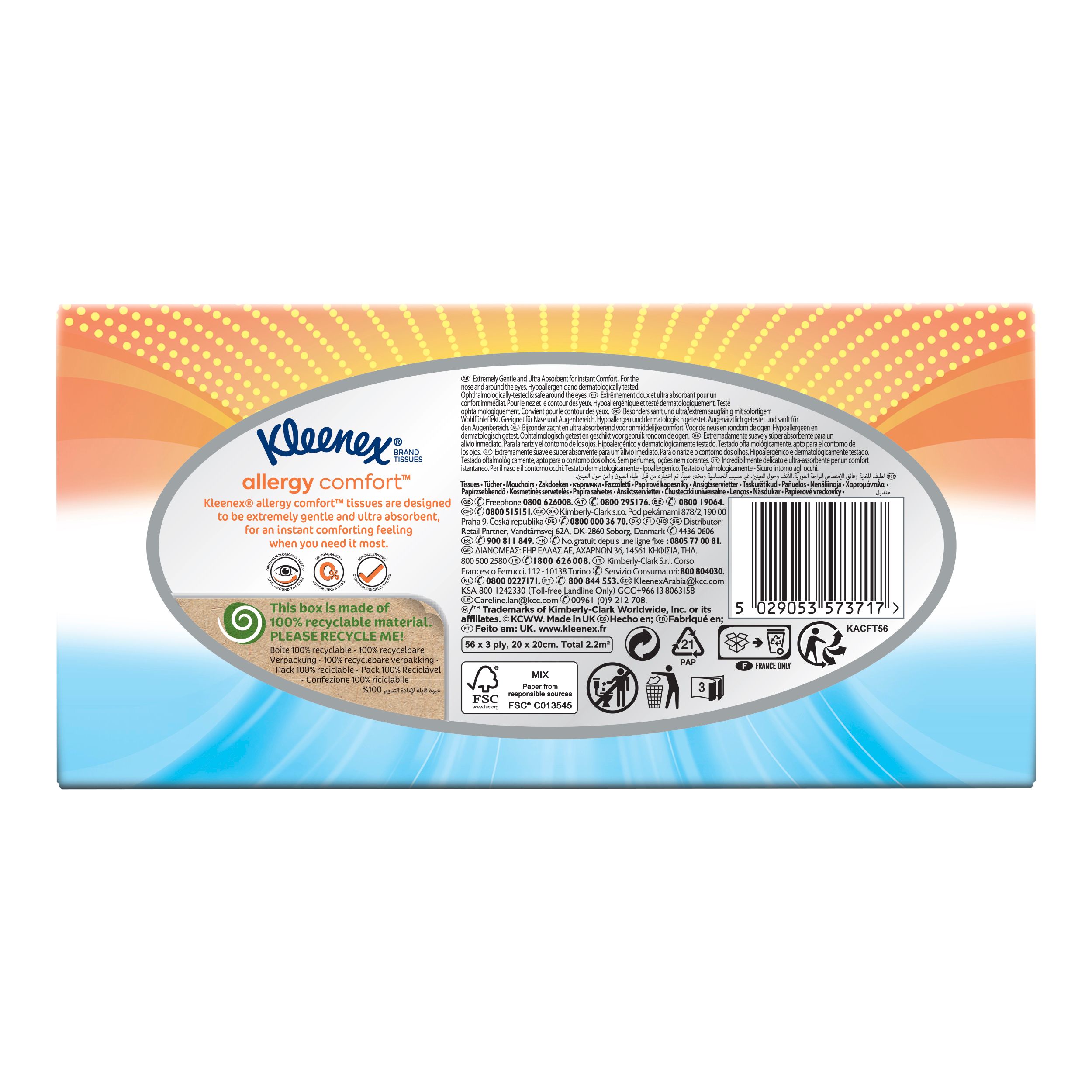 Kleenex Allergy Comfort Taschentücher f. Allergiker Kosmetiktücher