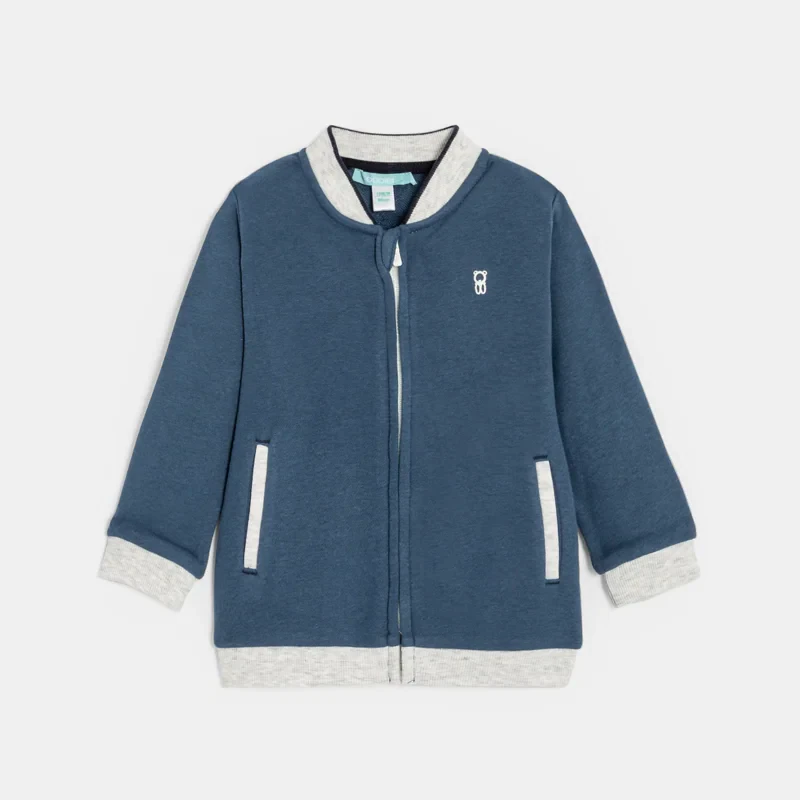 Teddy zippé en molleton doux bleu bébé garçon Bleu