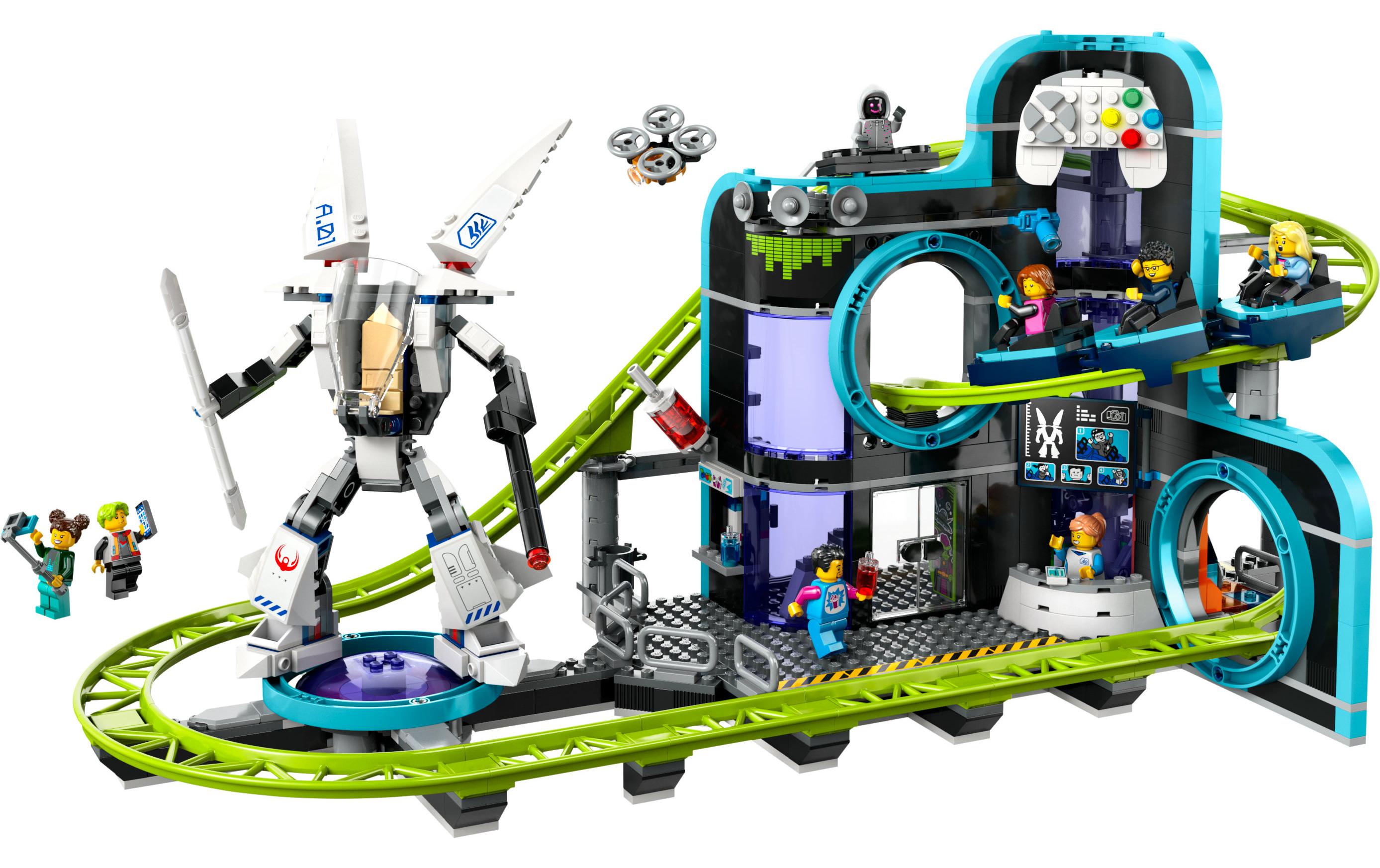 City Achterbahn mit Roboter-Mech 60421Abenteuer-Spielset mit vielen Details