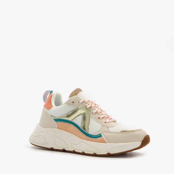 Blue Box dames dad sneakers beige goud