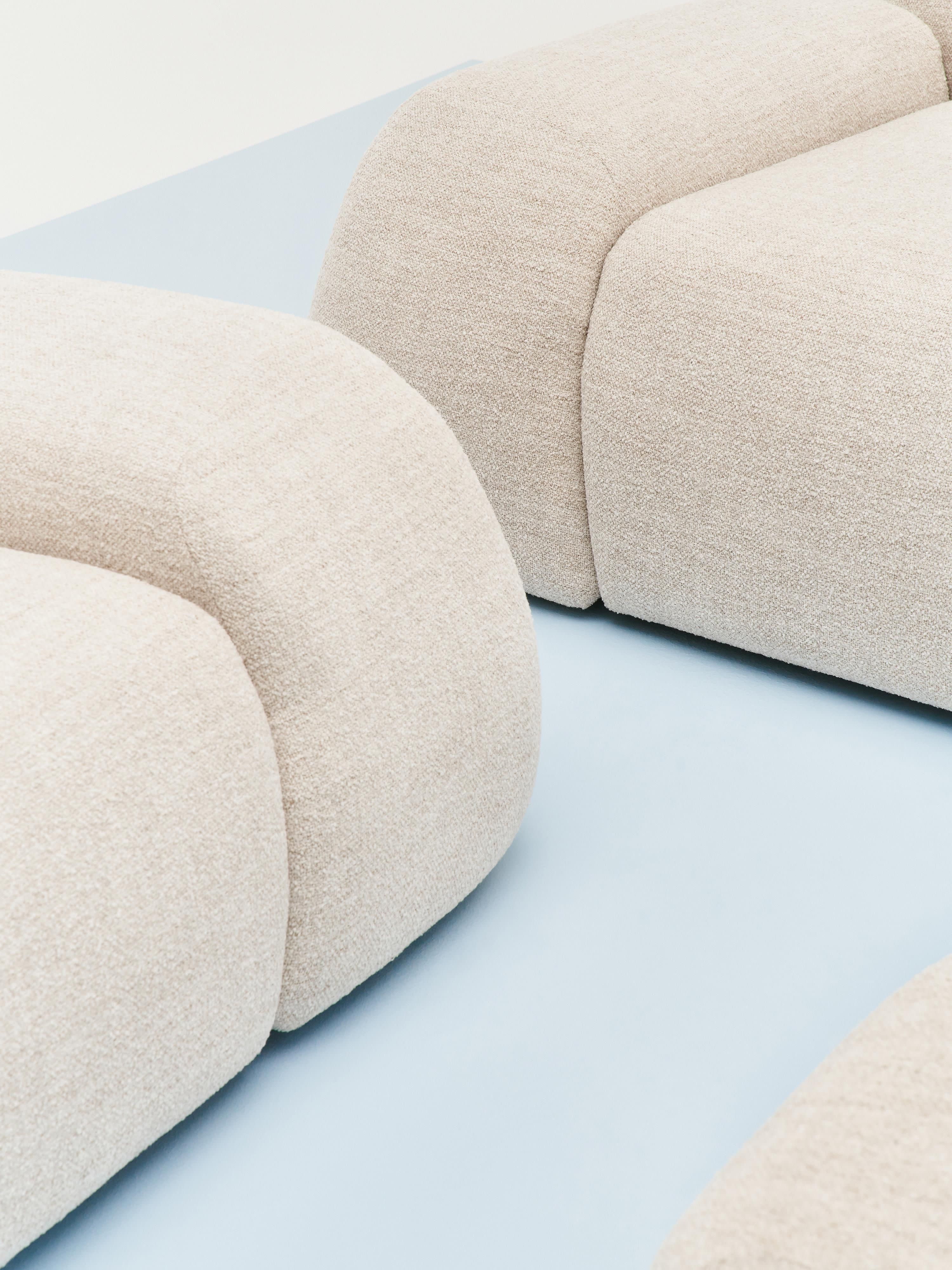 Modulaire bank Wolke (4-zits) van bouclé