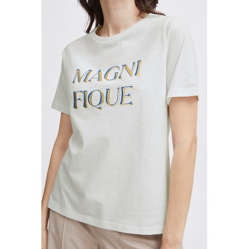 Fransa Riley T-shirt, Blanc de Blanc Mix, M