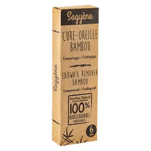 Palitos de ouvido de bambu Sagyène, 6 unidades