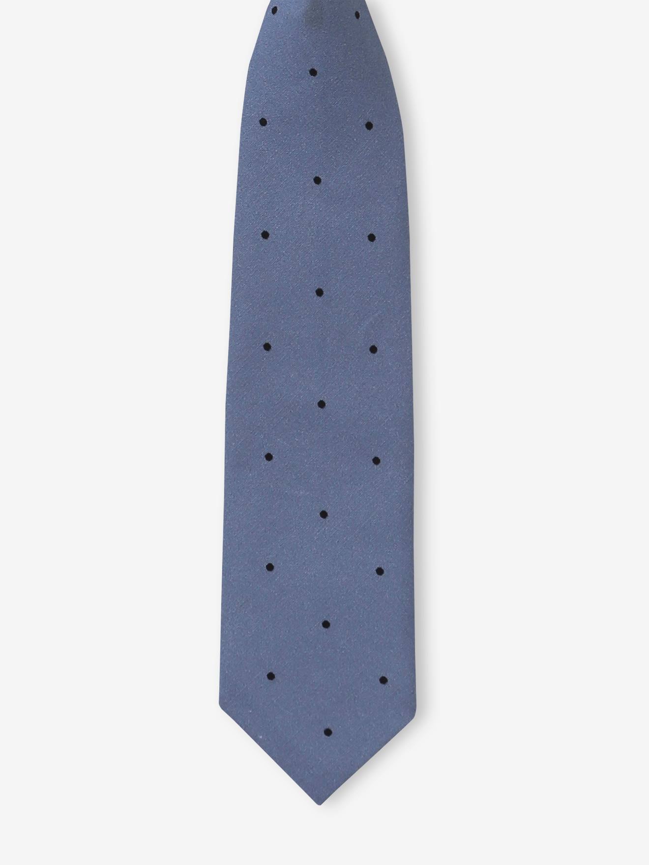 Gravata azul com estampa de bolinhas para meninos
