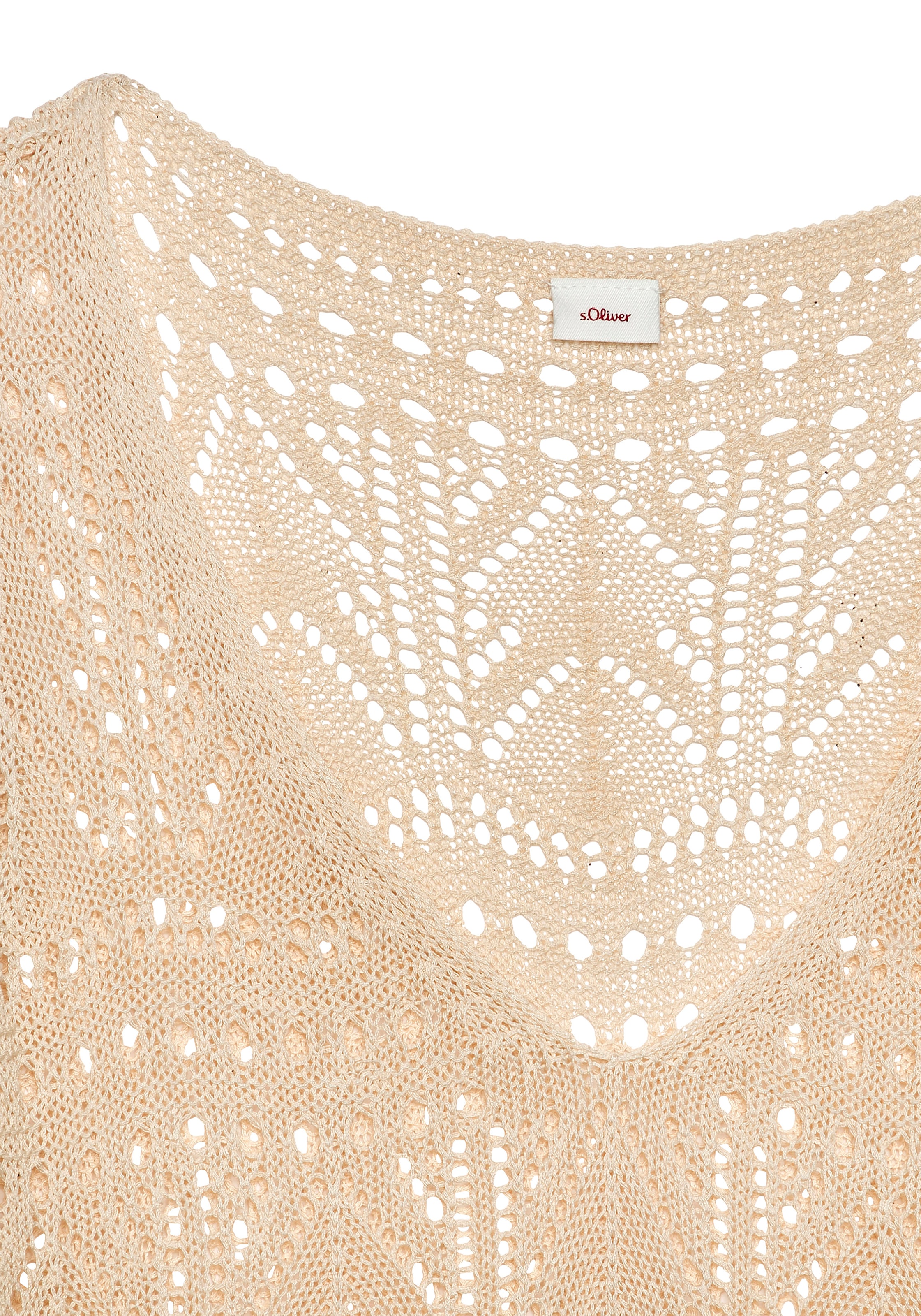 s.Oliver Stricktop , mit semi-transparentem Ajourmuster, Strandtop mit Lochmuster
