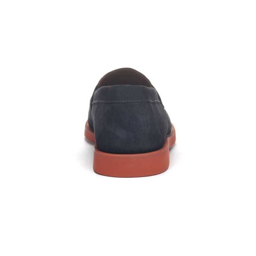 RYAN SUEDE POLARIS BLUE NAVY red MOCASSIN-Mocassin pour homme en suede
