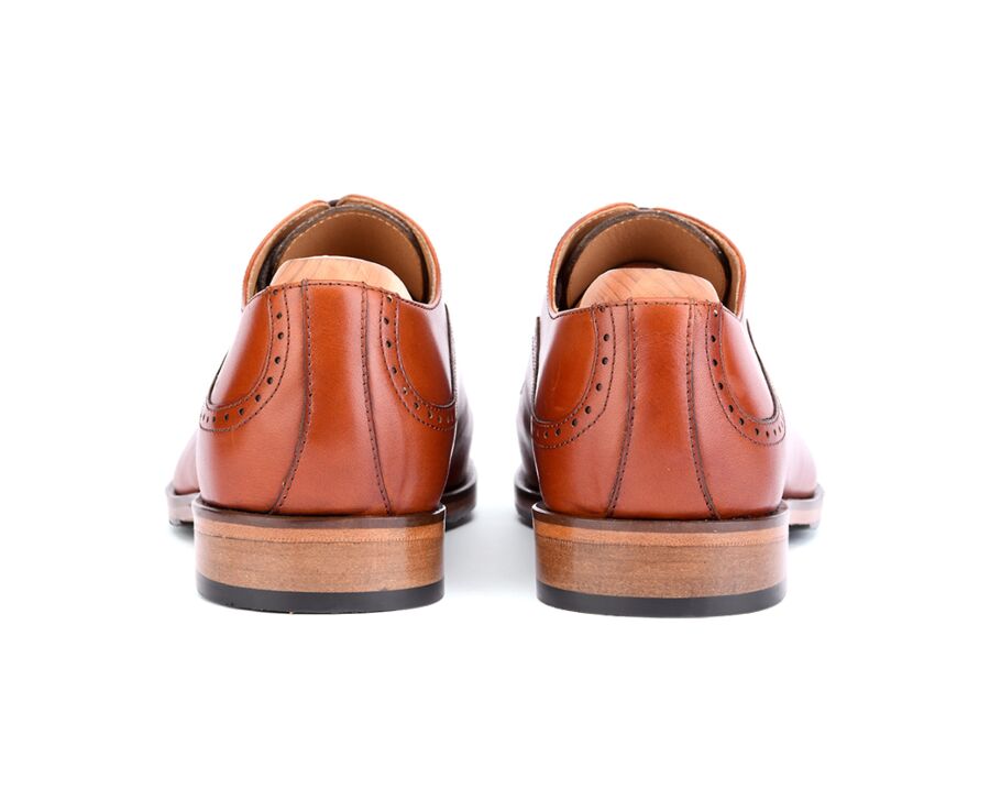 Richelieu homme Acajou semelle cuir avec patin - CORBY PATIN