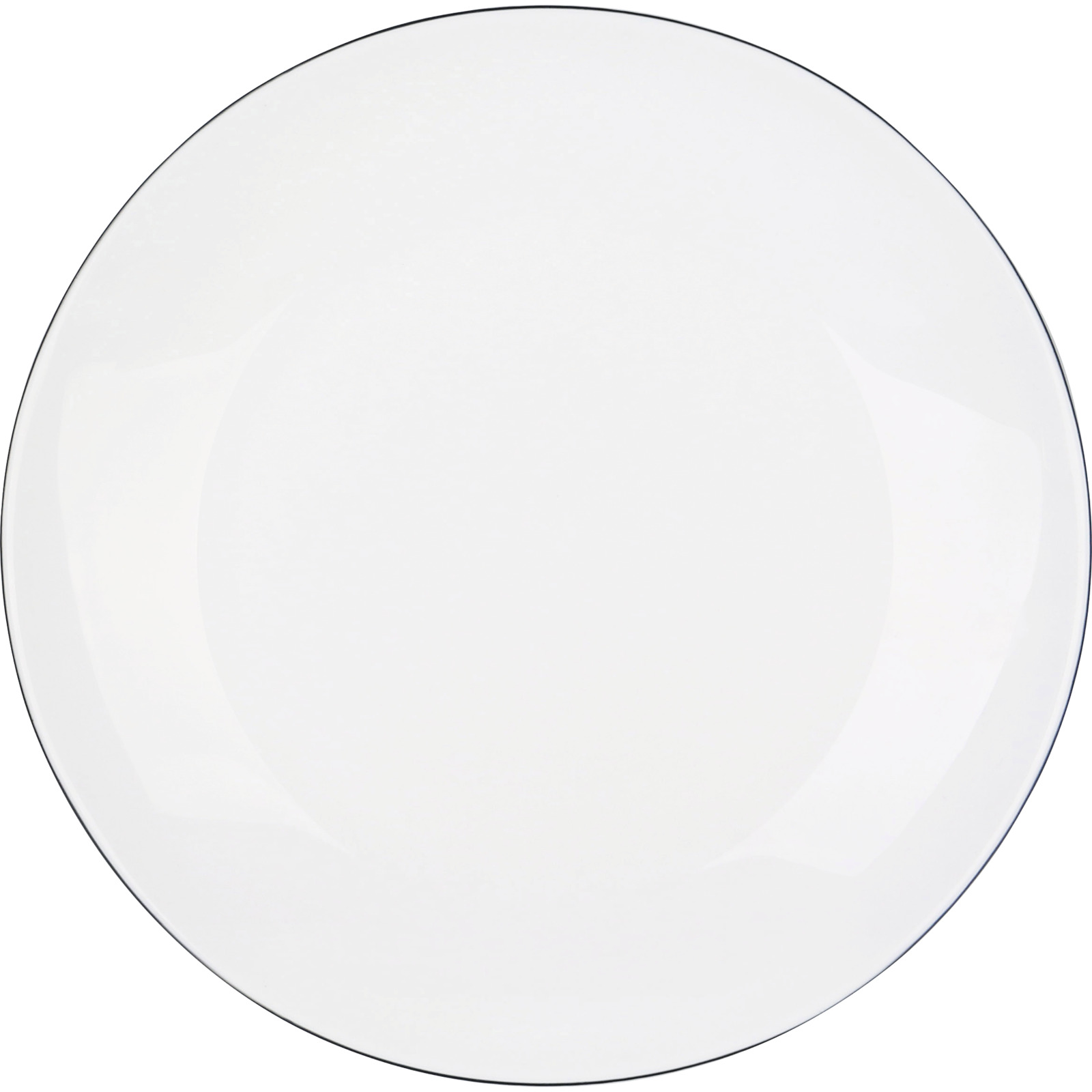 Teller-Set weiss mit Rand anthrazit 18-teilig