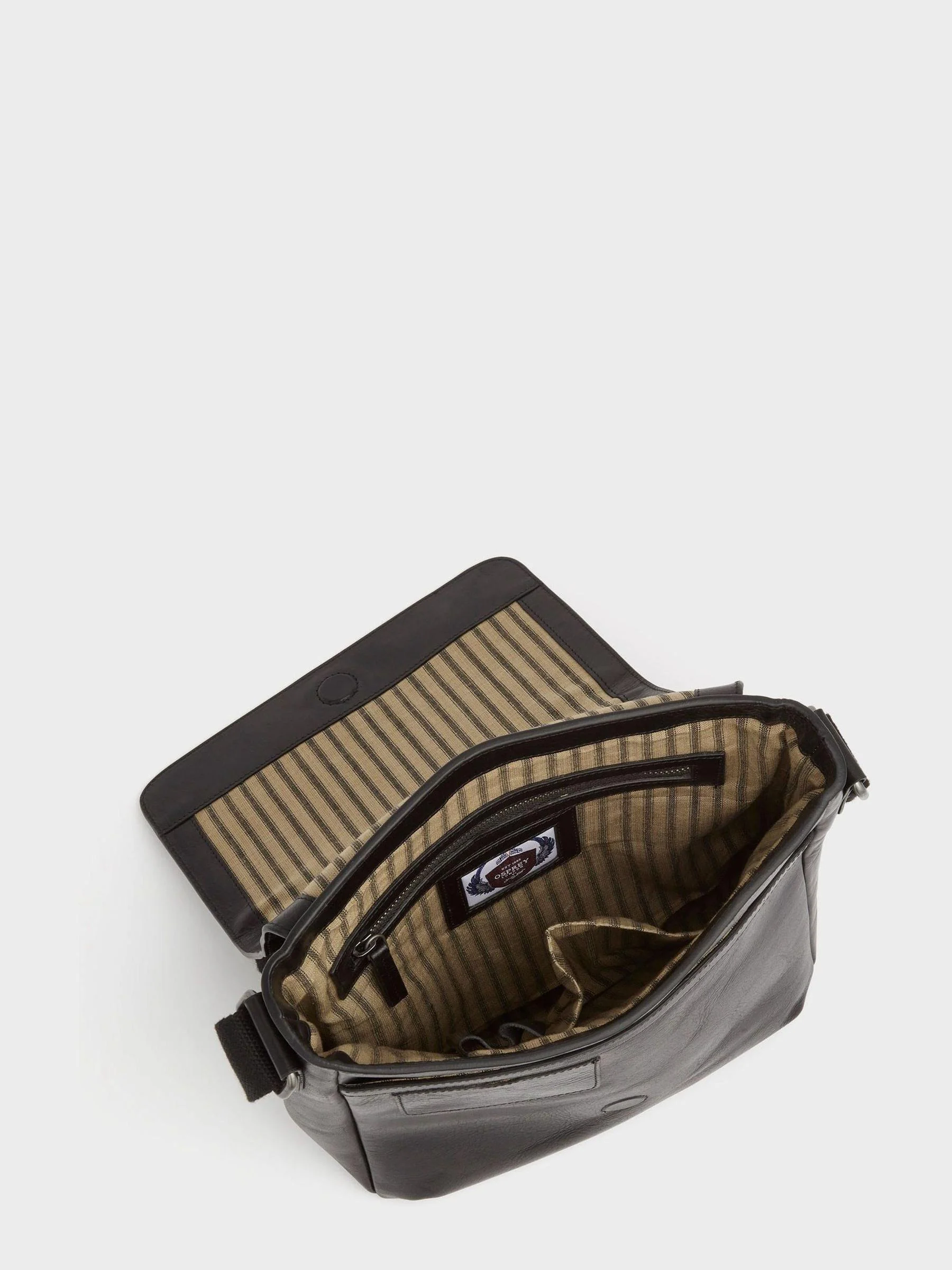 Zwart - The Baker Large Leather Messenger Bag