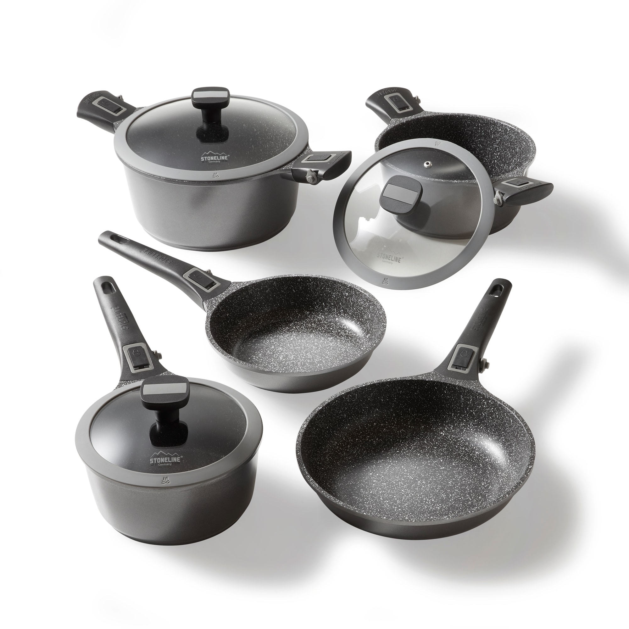 STONELINE® Imagination PLUS Kochgeschirr-Set, 8-tlg., mit abnehmbaren Griffen