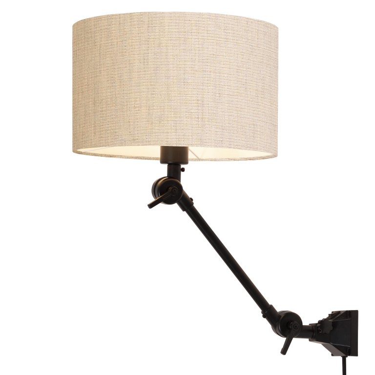 It's about Romi Amsterdam wandlamp met kap W1 licht linnen