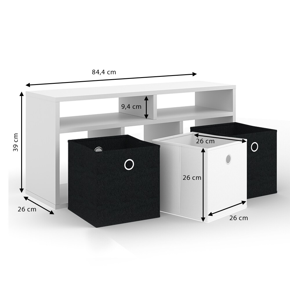 VICCO Raumteiler HYLDA 5 Fächer Weiß Standregal Regal Bücherregal Büroregal