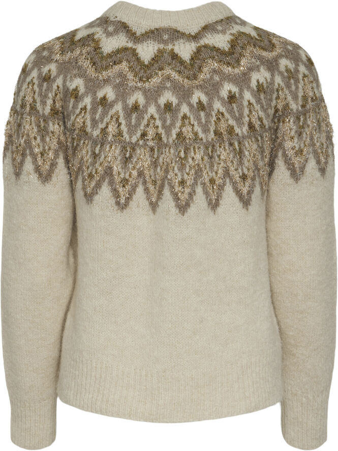 YAS YASELA LS SHIMMER KNIT PULLOVER Perfectly pale/multi pattern