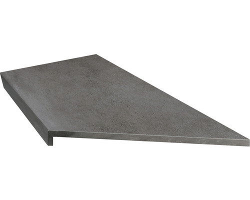 FLAIRSTONE Zwembadrand, zwembadrandsteen, binnenhoekstuk 90°, beton antraciet, 60 x 30 x 5 cm (Set = 2 stuks)