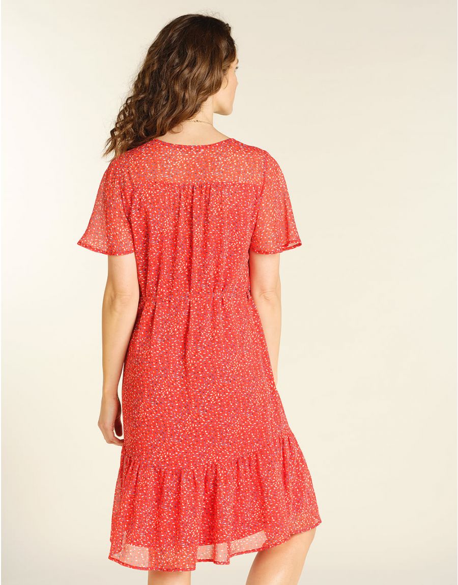 Robe chic en voile rouge