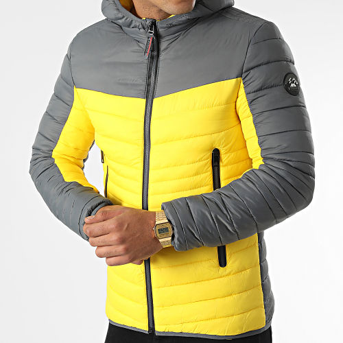 Doudoune Capuche 5049 Jaune Gris