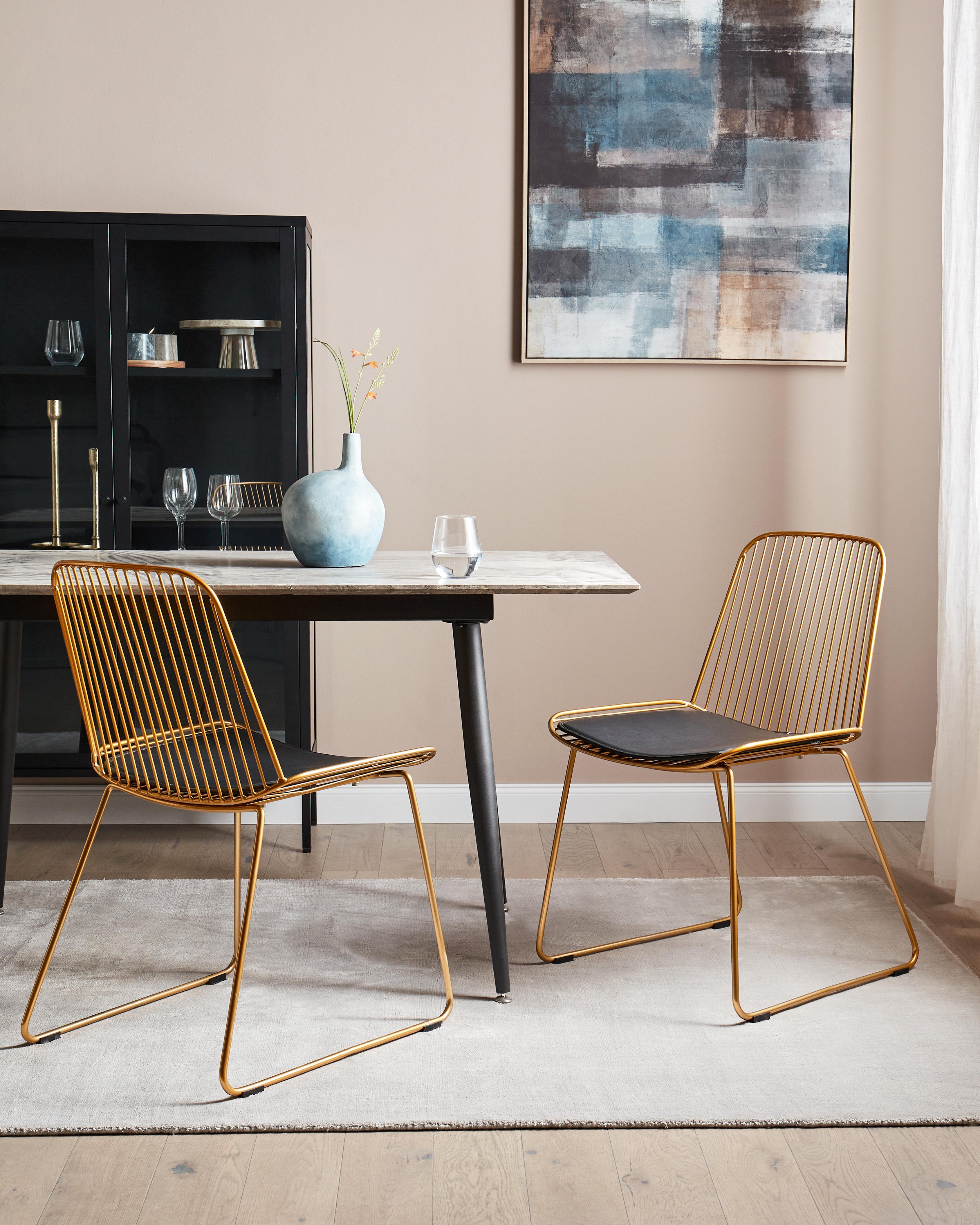 Set van 2 eetkamerstoelen PENSACOLA Metaal Goud