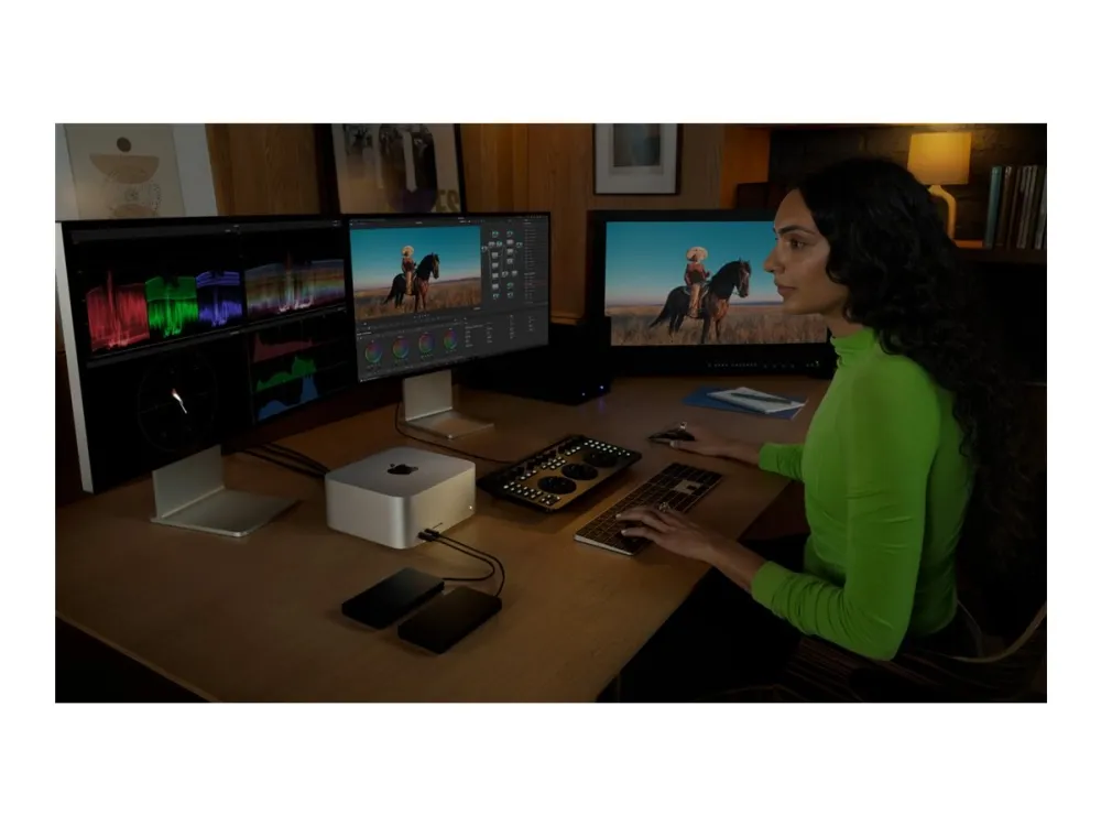 Apple Mac Studio - USFF M3 Ultra - RAM 96 GB - SSD 1 TB - M3 Ultra 60-core - Gigabit Ethernet, 10 Gigabit Ethernet, 5 Gigabit Ethernet, 2.5 Gigabit Ethernet, IEEE 802.11ax (Wi-Fi 6E), Bluetooth 5.3 - macOS Sequoia 15.0 - skærm: ingen - sølv