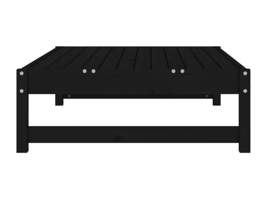 Repose-pied de jardin 120x80 cm noir bois de pin massif