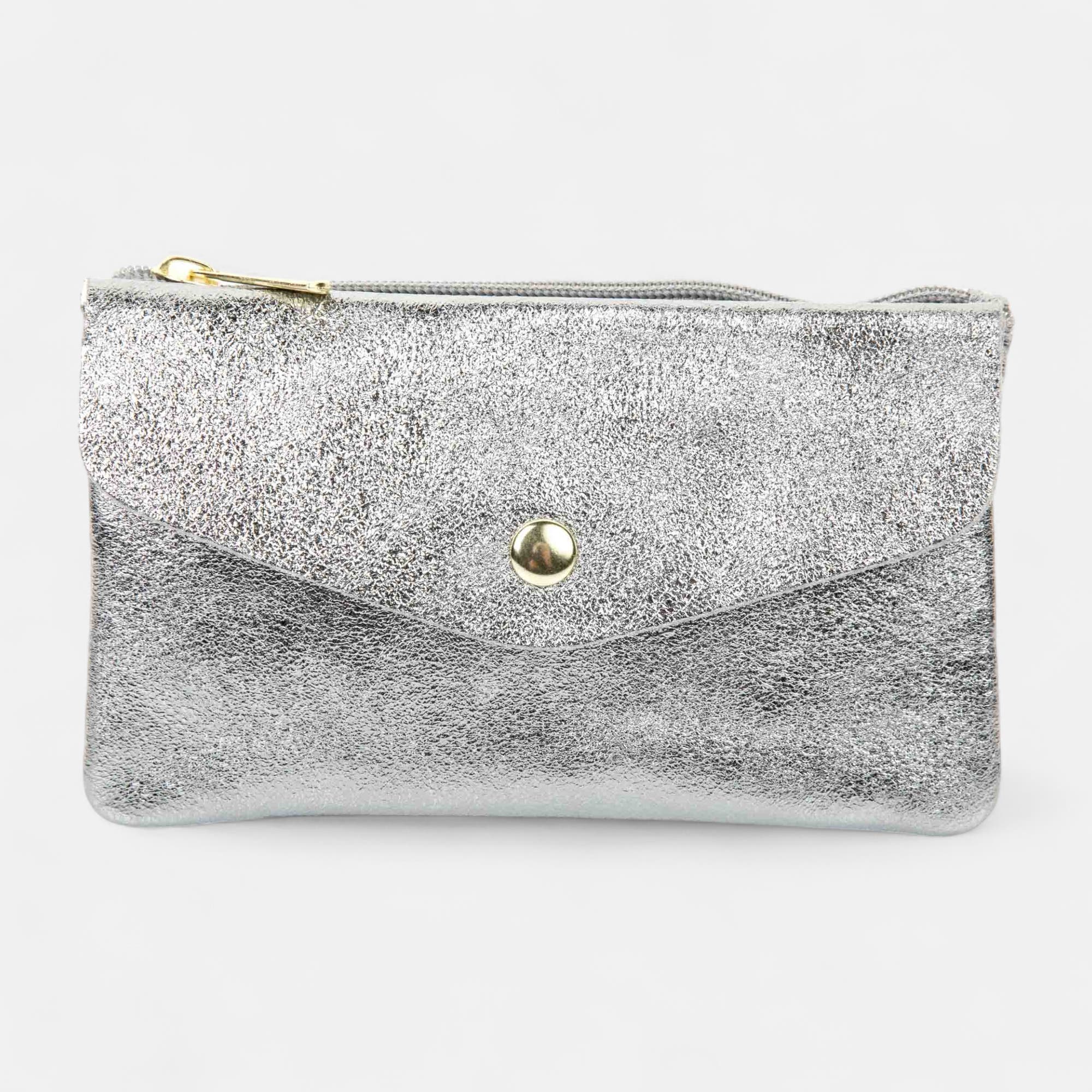 Petite maroquinerie en cuir argent