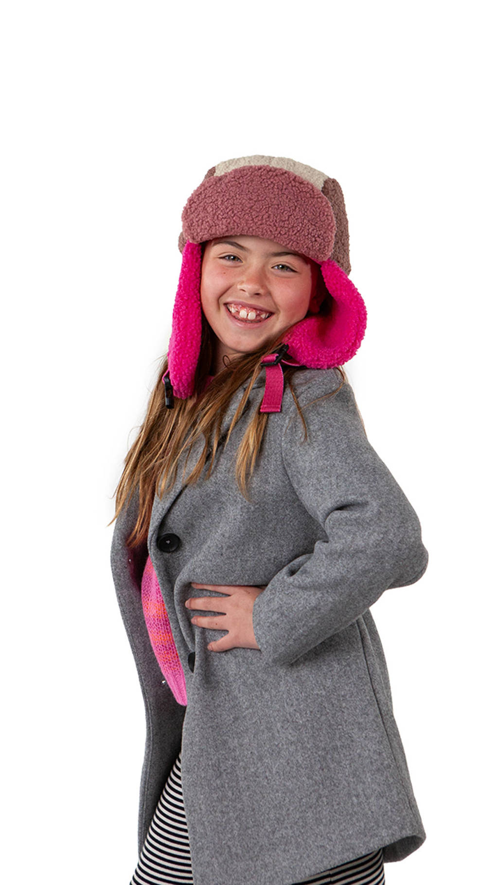 muts roze/lila/ecru