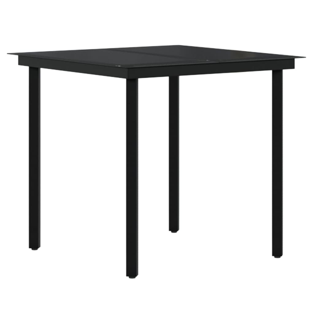 Mobilier à dîner d'extérieur avec coussins 3 pièces gris et noir