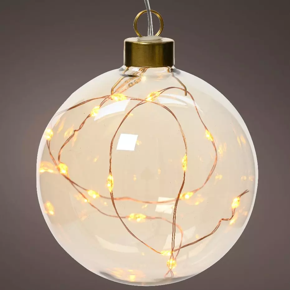 Suspension lumineuse à piles (D14 cm) Boule Blanc chaud