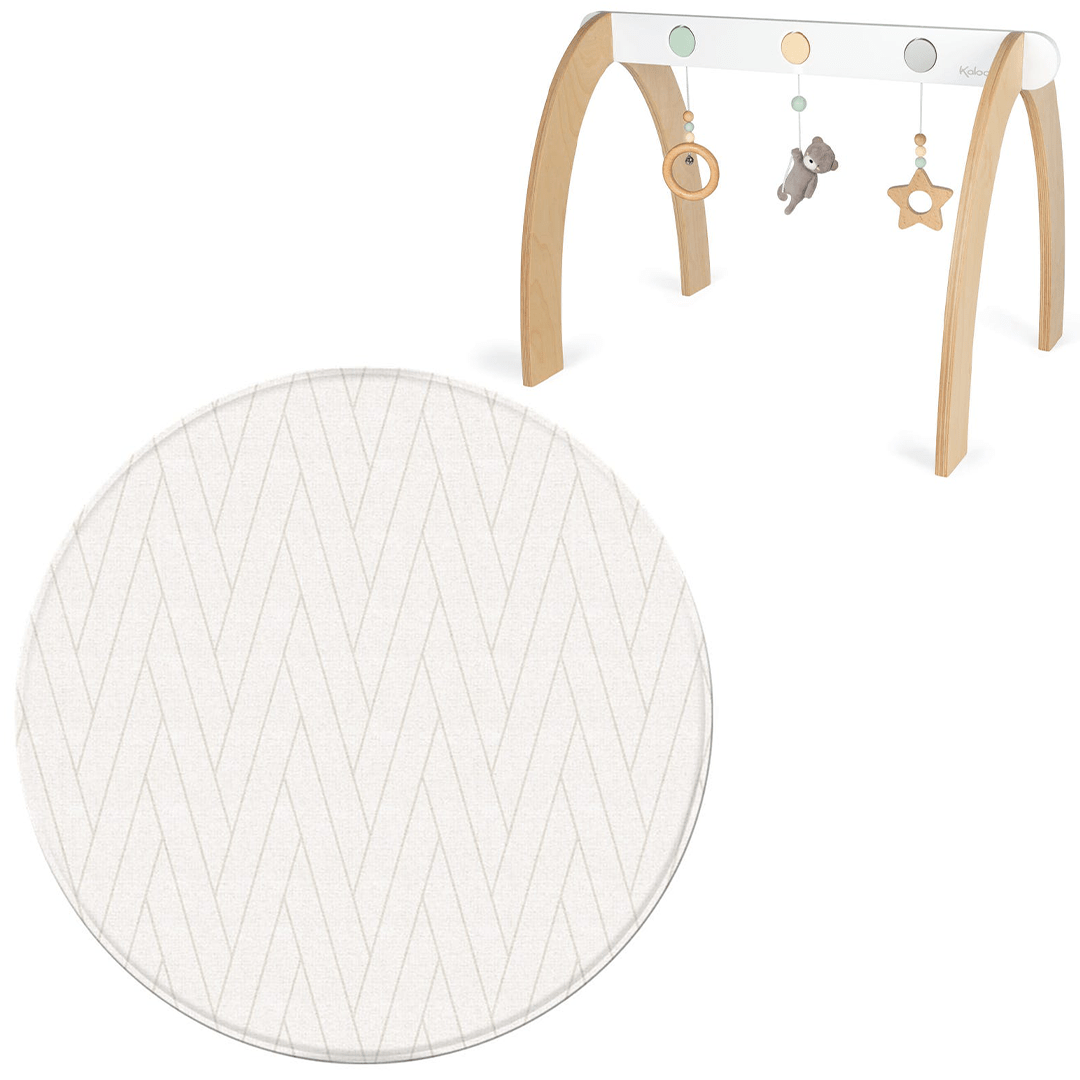 Kaloo Tapis de Jeux Réversible Rond+Arche d'activité- ChevronsMacaron