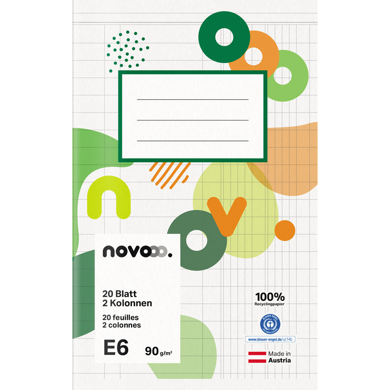 novooo Notizheft, 2 Kolonnen, 110 x 175 mm