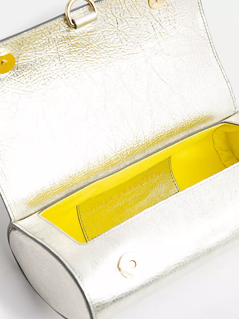 JULIA SKERGETH Ledertasche - Flache Hänkeltasche silber