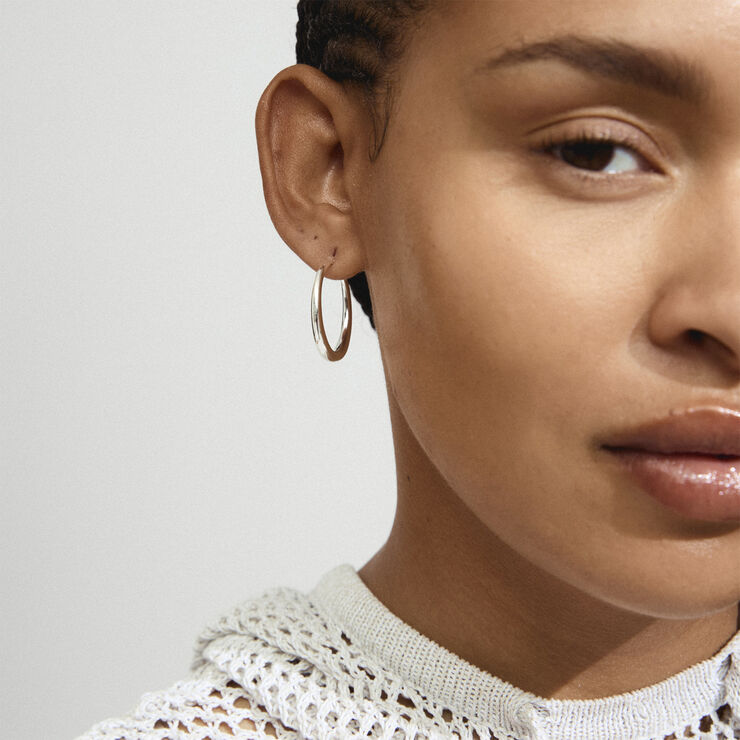 Pilgrim JORUN hoop earrings silver-plated Sølv