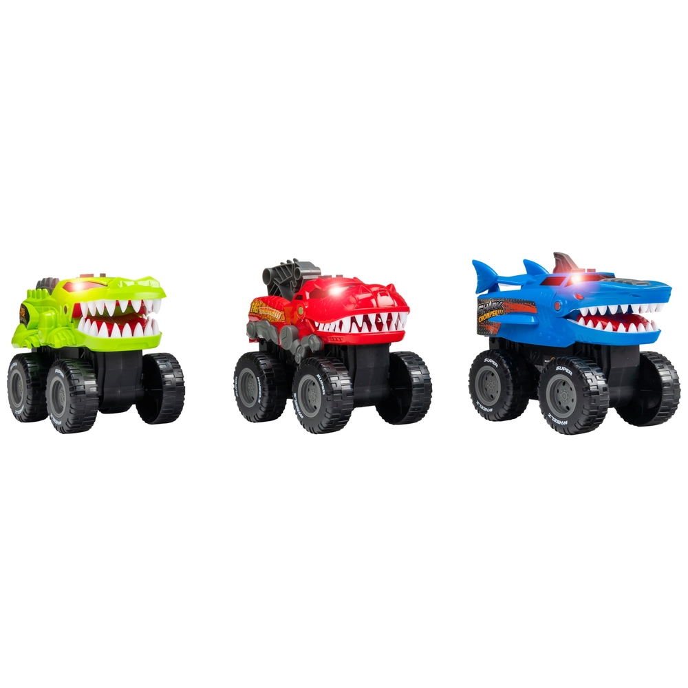 Super Wheelz Licht- und Sound-Tiermonster-Truck 3er-Pack