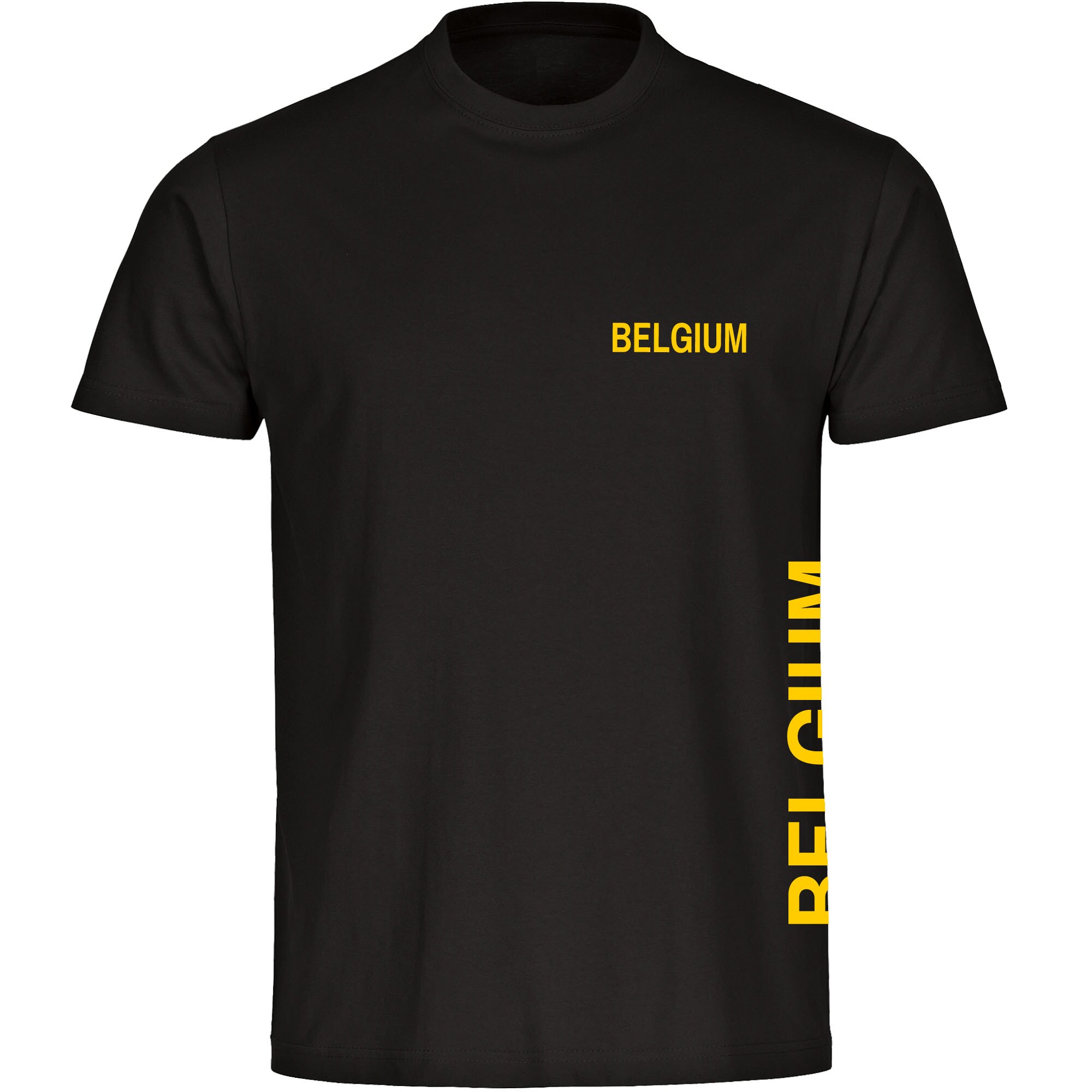 multifanshop® Kinder T-Shirt- Belgium - Brust & Seite - Druck gelb