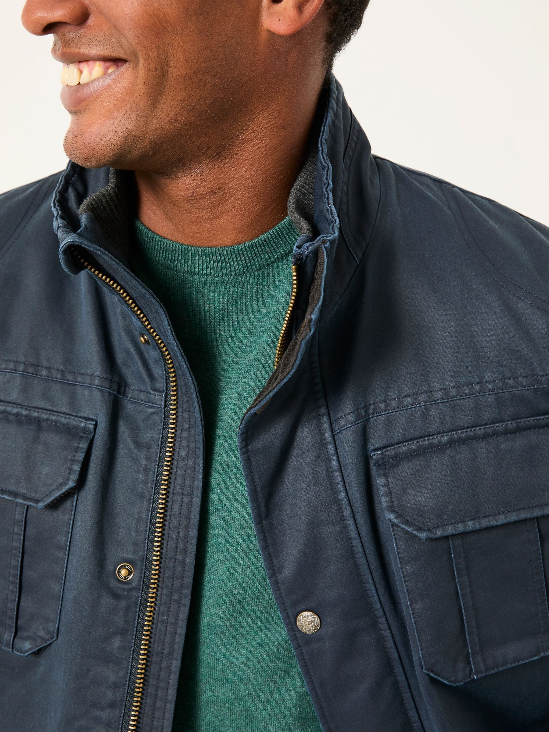 Marineblauw - FatFace Flap Pocket Jacket