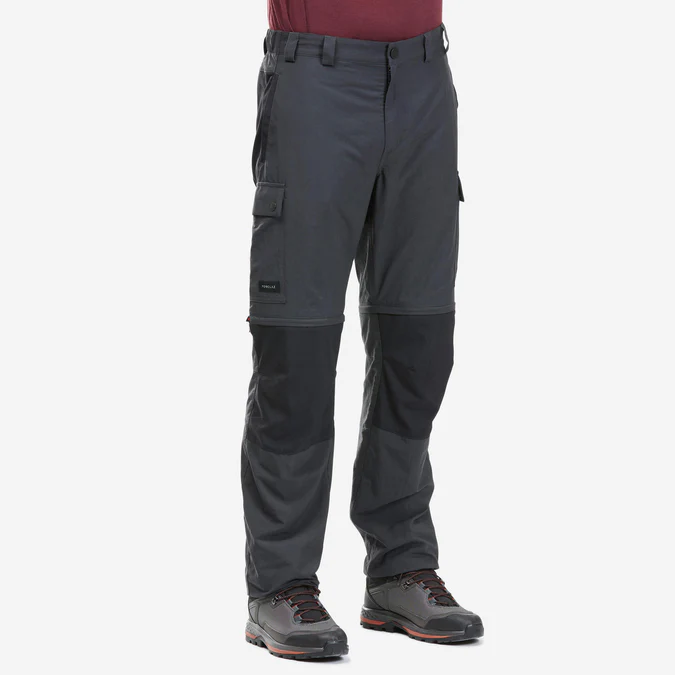 Decathlon Forclaz - Calça de caminhada Forclaz MT100 masculina 2 em 1 com zíper