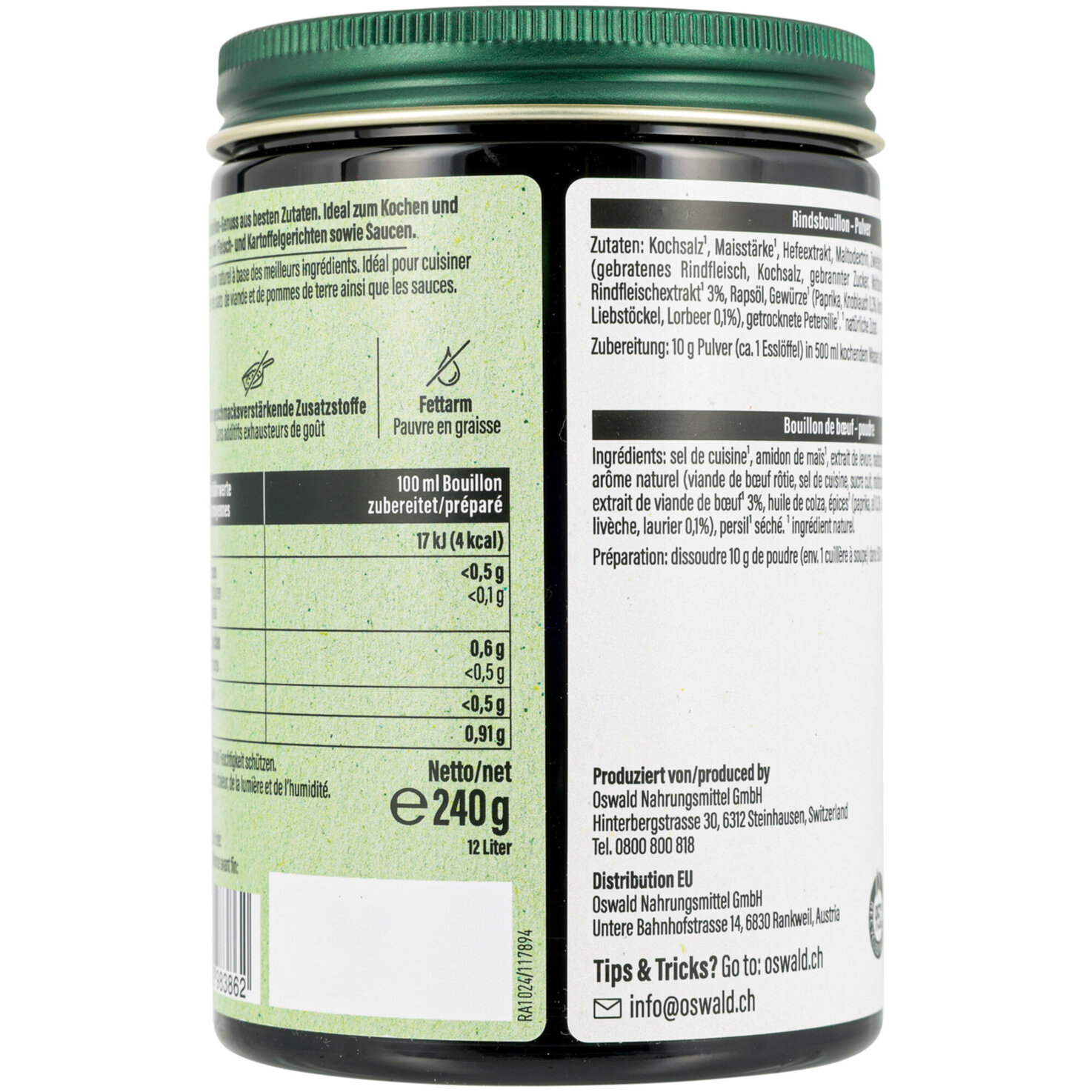 Oswald Naturschätze Rindsbouillon Pulver