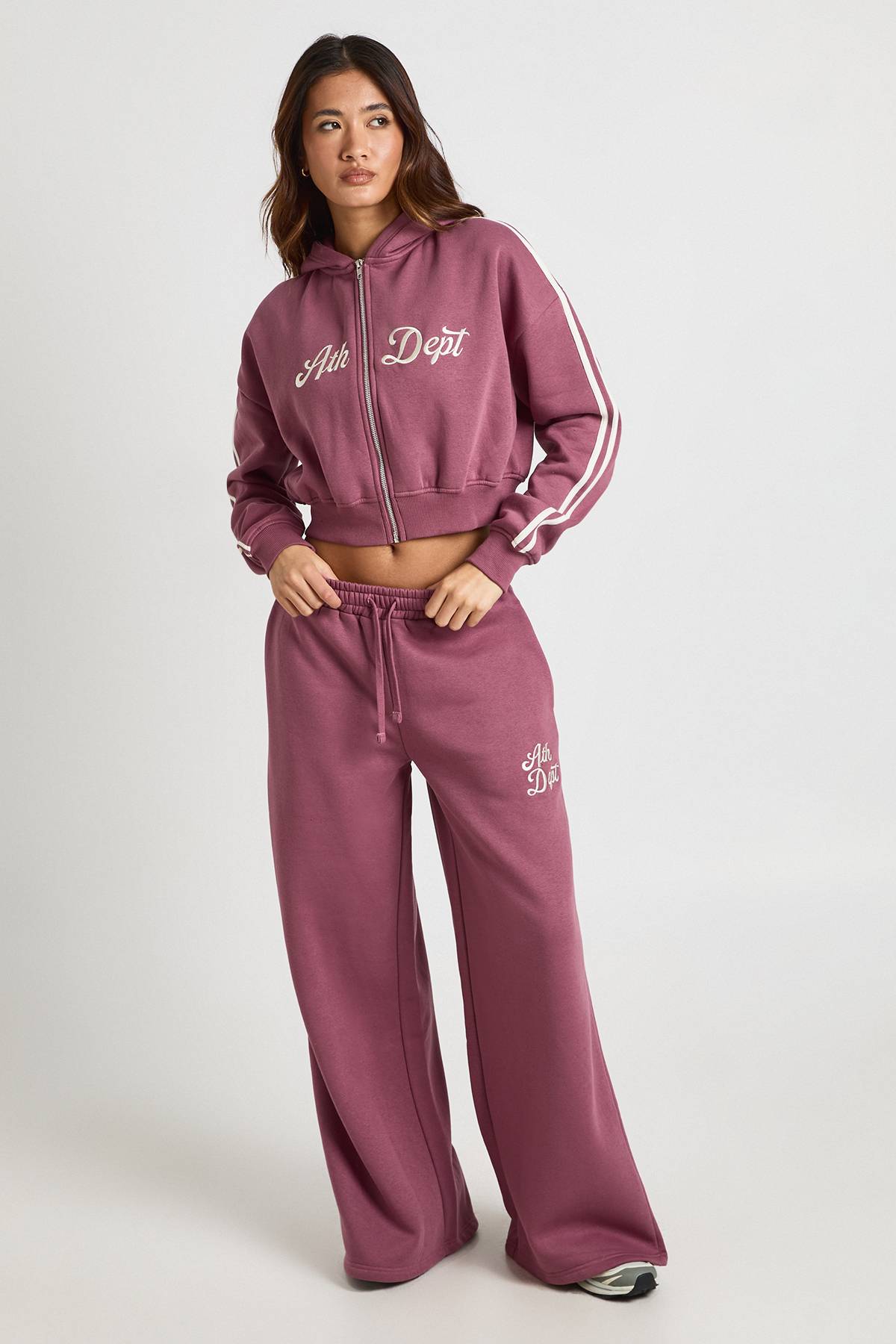 boohoo Ensemble De Survêtement À Casynthétiqueche Zippé Avec Bandes Latérales Ath Dept