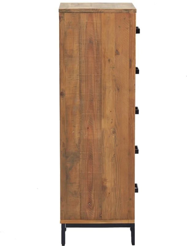 vidaXL - Ladekast - Massief Grenenhout - Vintage - 42x35x110 cm